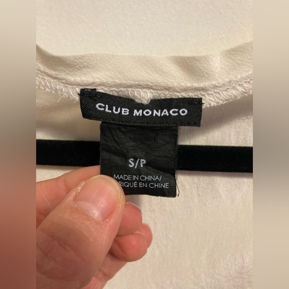 club Monaco cream silk tank. - Picture 5 of 7